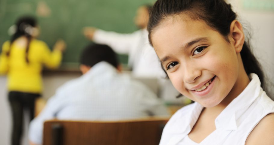 Children at school classroom